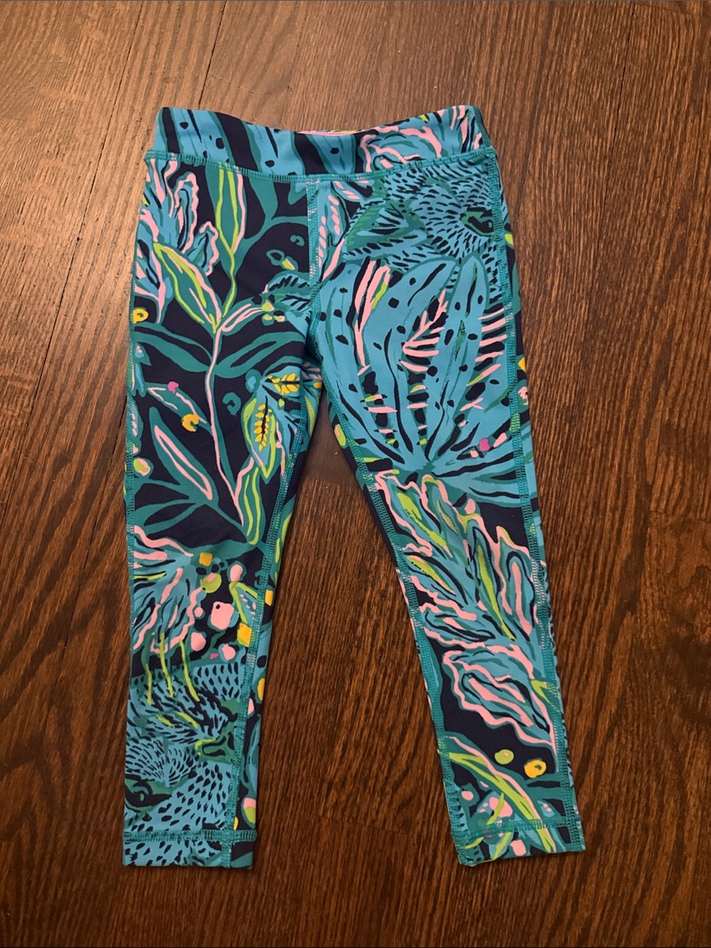 Lilly Pulitzer Tropical Teal & Navy Girls' Leggings